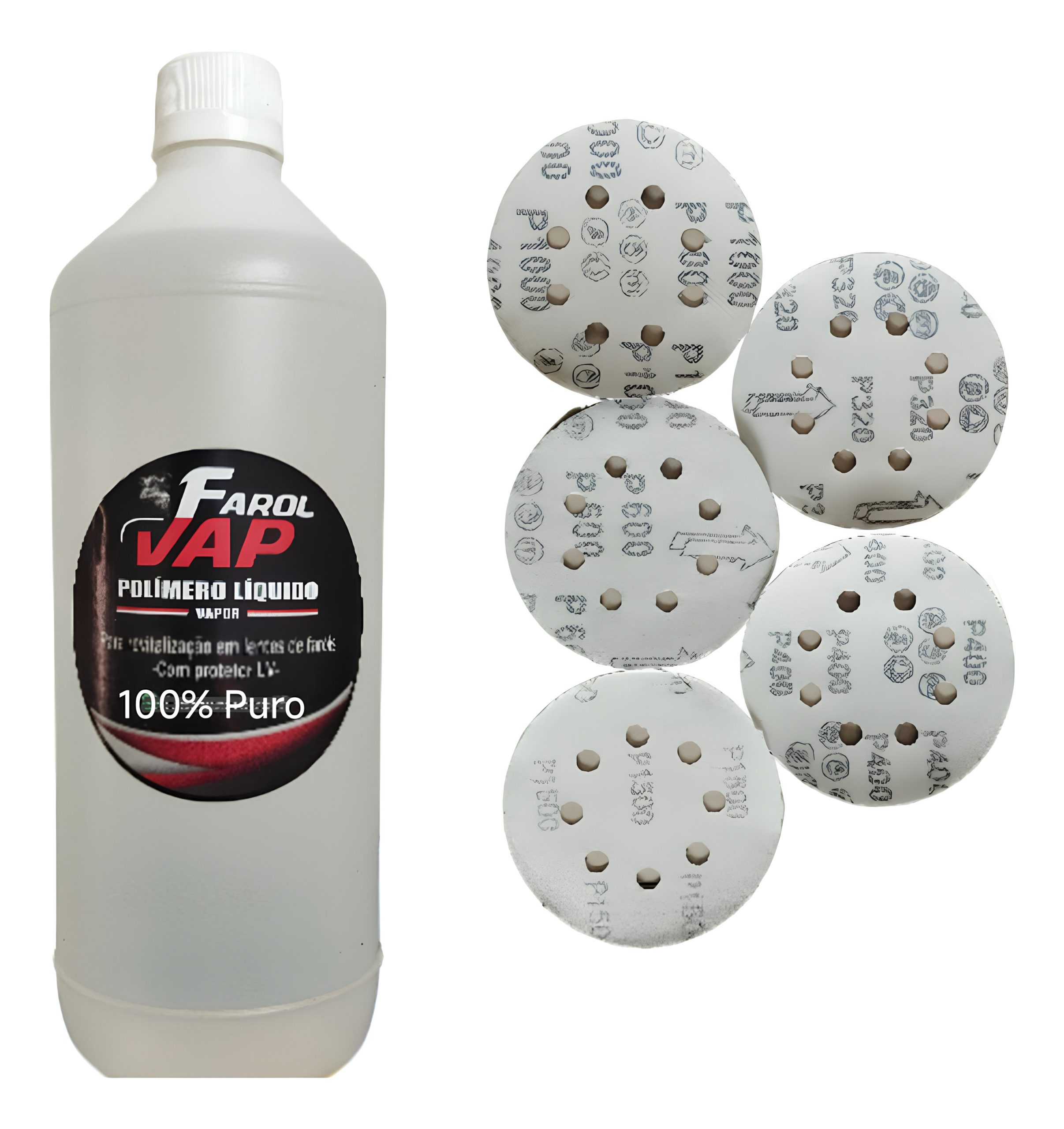 01 litro de polimero+05 lixas redondas